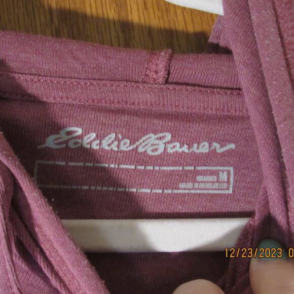 Eddie Bauer Dusty Rose Hooded Long Sleeve Shirt - Size Medium - Picture 4 of 5